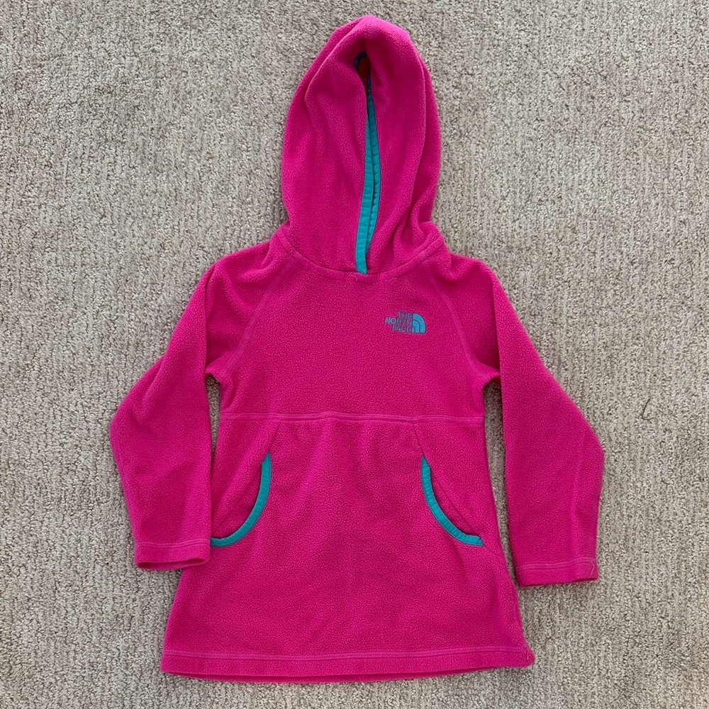 The North Face Kids Fuchsia Hoodie with Teal Accents